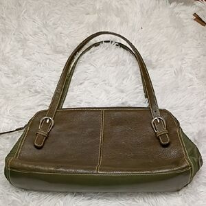 Franco Sarto Olive Green Medium Leather Shoulder Bag